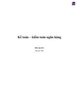 Kế toán – kiểm toán ngân hàng