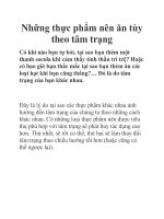 Những thực phẩm nên ăn tùy theo tâm trạng ppt