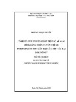 nghiên cứu tuyển chọn một số vi nấm đối kháng trên tuyến trùng meloidogyne spp. gây hại cây hồ tiêu tại đăk nông