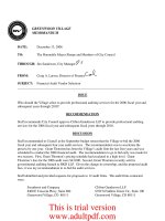 financial audit vendor selection memo pot