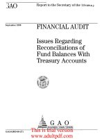 FINANCIAL AUDIT Issues Regarding Reconciliations of Fund Balances With Treasury Accounts doc