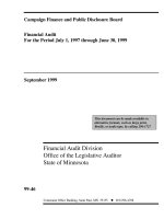 Campaign Finance and Public Disclosure Board Financial Audit For the Period July 1, 1997 through June 30, 1999_part1 pptx