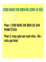 BÀI GIẢNG CÔNG NGHỆ CHẾ BIẾN ĐỒ UỐNG VÀ SỮA