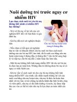Nuôi dưỡng trẻ trước nguy cơ nhiễm HIV potx