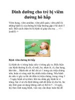 Dinh dưỡng cho trẻ bị viêm đường hô hấp doc