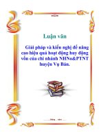 Luận văn: Giải pháp và kiến nghị để nâng cao hiệu quả hoạt động huy động vốn của chi nhánh NHNo&PTNT huyện Vụ Bản. ppt
