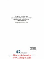 FINANCIAL AUDIT OF THE DEPARTMENT OF BUSINESS, ECONOMIC DEVELOPMENT AND TOURISM STATE OF HAWAII Fiscal Year Ended June 30, 2009 _part1 docx