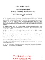 CITY OF BEAUFORT REQUEST FOR PROPOSALS FINANCIAL STATEMENT PREPARATION (Part I) AND FINANCIAL AUDIT SERVICES (Part II) pdf