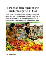 Lựa chọn thực phẩm thông minh cho ngày cuối tuần potx