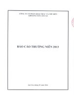 báo cáo thường niên cty cổ phần khai thác chế biến khoáng sản lào cai