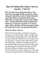 Hạn chế những biến chứng vì hóa trị ung thư - Cách gì? docx