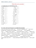 FIRST CHOICE-UNIT 12 -WHAT DID U DO pptx