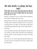 Bẻ nhỏ thuốc ra uống: lợi hay hại? doc