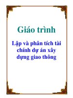 Giáo trình: Phân tích tài chính dự án xây dựng giao thông ppt