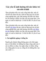 Các yêu tố ảnh hưởng tới sức khỏe trẻ em nên tránh potx