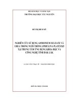 nghiên cứu sử dụng ammonium sulfate và urea trong nuôi trồng spirulina platensis tại trung tâm ứng dụng khoa học và công nghệ tỉnh đắk lắk