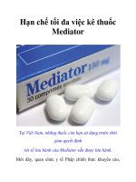 Hạn chế tối đa việc kê thuốc Mediator ppt
