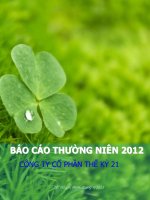 báo cáo thường niên 2012 công ty cổ phần thế kỷ 21