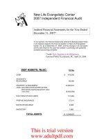 New Life Evangelistic Center 2007 Independent Financial Audit pptx