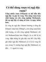 Có thể dùng rượu trị ngộ độc rượu? pot