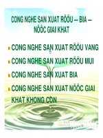 CÔNG NGHỆ SẢN XUẤT RƯỢU BIA NƯỚC GIẢI KHÁT