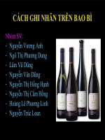 Báo cáo  Ghi nhãn bao bì thực phẩm