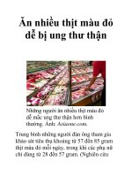 Ăn nhiều thịt màu đỏ dễ bị ung thư thận doc