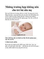 Những trường hợp không nên cho trẻ bú sữa mẹ ppt