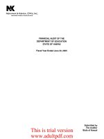 NISHIHAMA & KISHIDA, CPAs, INC. CERTIFIED PUBLIC ACCOUNTANTS FINANCIAL AUDIT OF THE DEPARTMENT OF EDUCATION STATE OF HAWAII Fiscal Year Ended June 30, 2005_part1 pptx