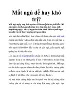 Mất ngủ dễ hay khó trị? ppt