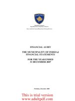 FINANCIAL AUDIT THE MUNICIPALITY OF FERIZAJ FINANCIAL STATEMENTS FOR THE YEAR ENDED 31 DECEMBER 2007_part1 potx