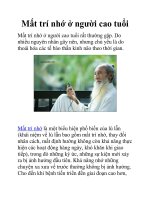 Mất trí nhớ ở người cao tuổi pptx