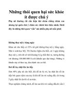 Những thói quen hại sức khỏe ít được chú ý docx