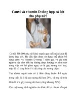 Canxi và vitamin D tổng hợp có ích cho phụ nữ? doc