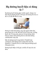 Hạ đường huyết liệu có đáng lo ? ppt