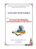 Nâng cao kỹ năng đọc (reading) qua các họat động viết (writing) trong giờ đọc (reading) của học sinh THPT