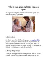 Yếu tố làm giảm tuổi thọ của con người pptx