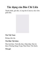 Tác dụng của Bảo Chi Liên pptx