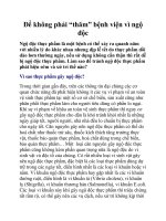 Để không phải “thăm” bệnh viện vì ngộ độc ppt