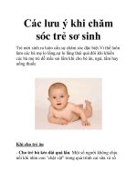 Các lưu ý khi chăm sóc trẻ sơ sinh ppt