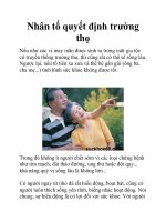 Nhân tố quyết định trường thọ potx