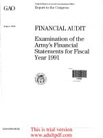 Examination oft Army’ Financial s Statements for Fiscal Year 1991_part1 pdf