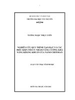 nghiên cứu quy trình tạo hạt và các điều kiện tối ưu nhằm tăng cường khả năng kháng khuẩn của nano chitosan