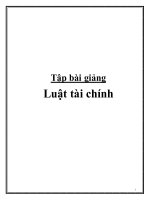 Tập bài giảng luật tài chính