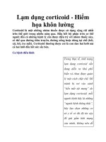 Lạm dụng corticoid - Hiểm họa khôn lường pdf