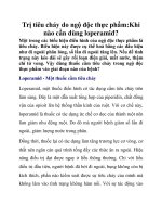 Trị tiêu chảy do ngộ độc thực phẩm:Khi nào cần dùng loperamid? pdf