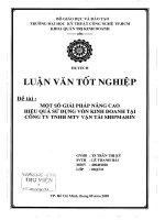 LUẬN VĂN QUẢN TRỊ KINH DOANH MỘT SỐ GIẢI PHÁP NÂNG CAO HIỆU QUẢ SỬ DỤNG VỐN KINH DOANH TẠI CÔNG TY TNHH MTV VẬN TẢI SHIPMARINRIN