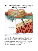Bệnh u lympho ác tính không Hodgkin - Những điều cần biết potx