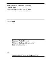 Public Employees Retirement Association Financial Audit For the Fiscal Year Ended June 30, 1998 _part1 potx
