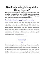 Ðau khớp, uống kháng sinh Ðúng hay sai? pdf